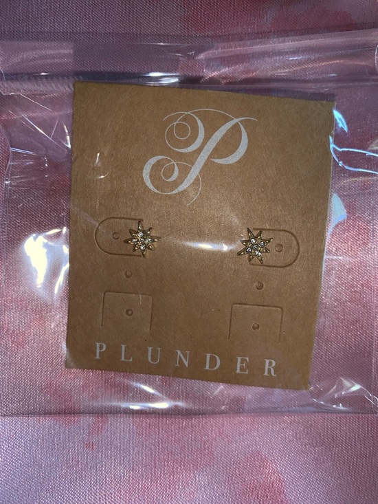 Plunder Jewelry - Plunder Gold Starburst Crystal Single Stud Earring